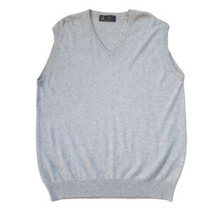 GOBI Men’s Gray Cashmere V-Neck Sweater Vest‎ Size Xlarge